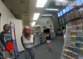Woman Bites Postal Worker Package in Wild Post Office Meltdown V1510 013 Part 2