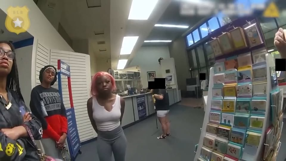 Woman Bites Postal Worker Package in Wild Post Office Meltdown V1510 013 Part 2