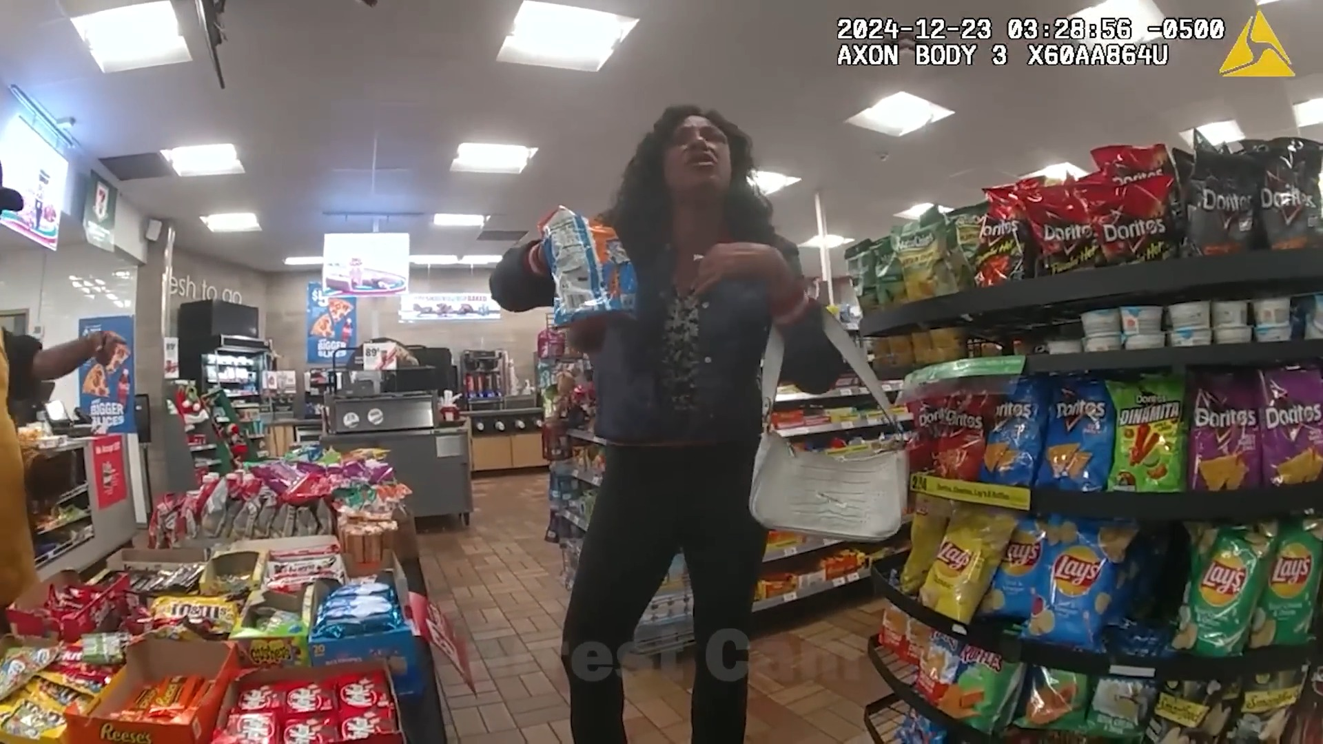 Woman Escorted to Ground After Refusing to Comply V0212 009