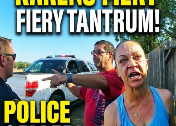 Explosive Encounter: Angry Karen Throws Tantrum At Police, Ends Up Behind Bars!