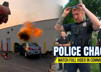 Father & Son Police Pursuit Ends in Flames