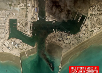 Fires rage at Iran’s Bandar Abbas naval headquarters, Strait of Hormuz traffic stalled