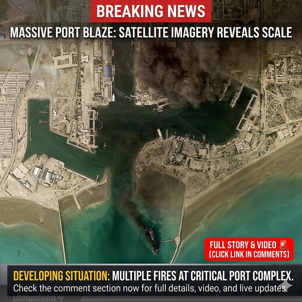 Fires rage at Iran’s Bandar Abbas naval headquarters, Strait of Hormuz traffic stalled