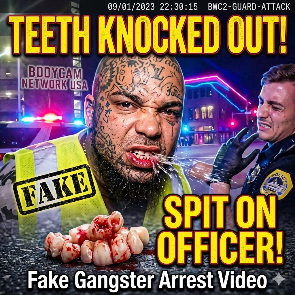 Fake Gangster Fights Girls, Knocks out Security Guards Teeth and Spits on Officers