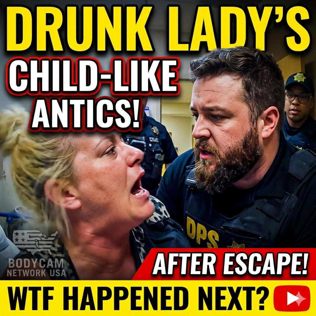 Drunk Lady’s Child-Like Antics After Hospital Escape