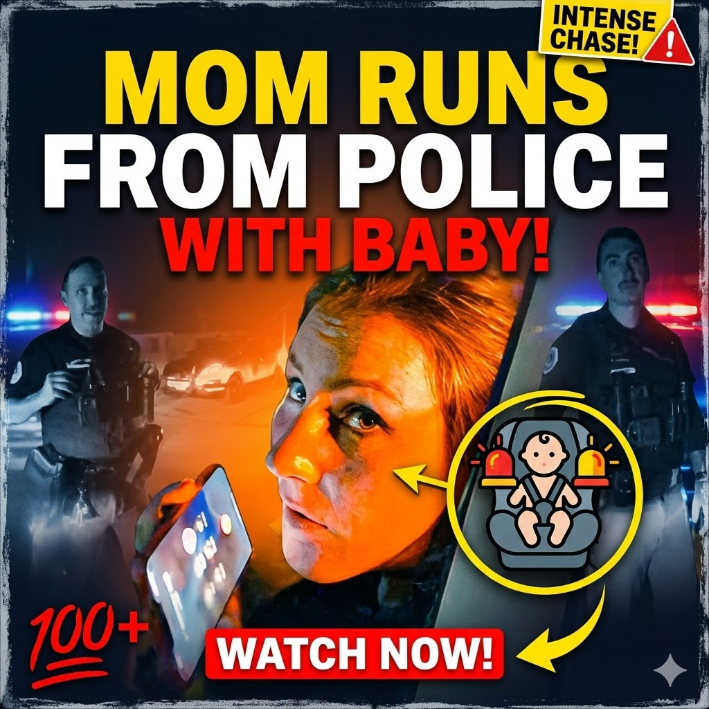 Mom Runs From Police with Her Baby in The Car