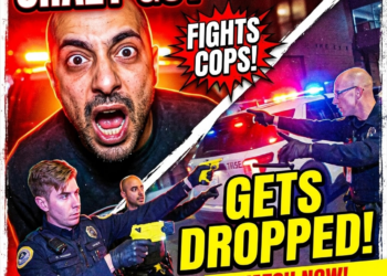 Crazy Guy Tries Fighting Police Officers But Gets Dropped