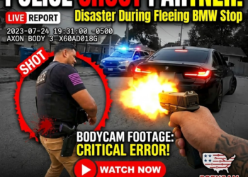 Officer Shoots Partner Aiming at Fleeing BMW
