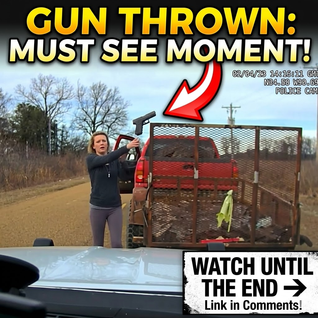 Female in pickup throws a GLOCK handgun out the window during Arkansas pursuit #policepursuit
