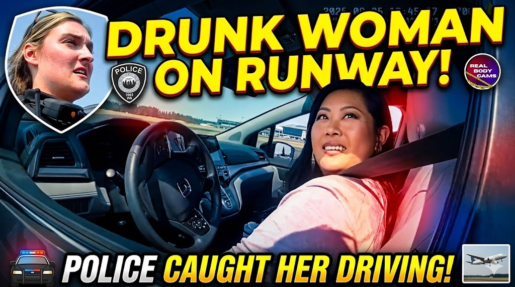 Drunk Woman Drives Minivan Onto AIRPORT RUNWAY